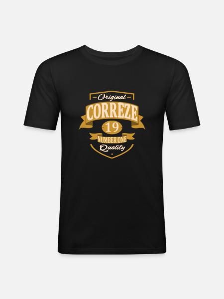 Corrèze - T-shirt près du corps Homme - noir