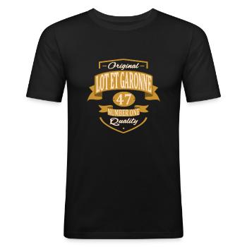 Lot Et Garonne - T-shirt près du corps Homme - noir - Devant - Nik (191cm)