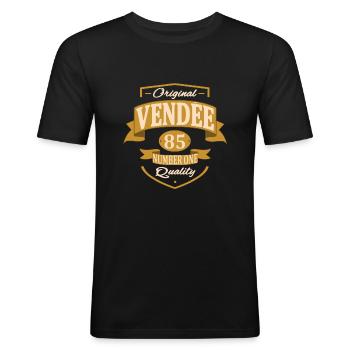 Vendée - T-shirt près du corps Homme - noir - Devant - Nik (191cm)