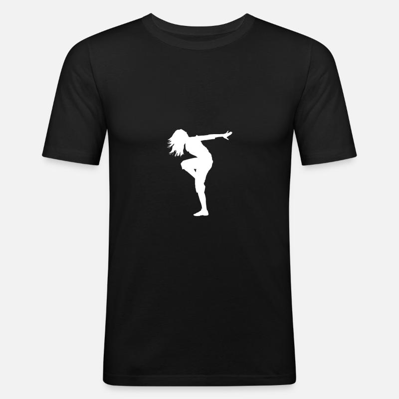 Breakdance dance dancer dancer silhouette - Men's Slim Fit T-Shirt - black