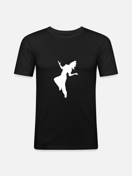 Silhouette de danseur danseur - T-shirt près du corps Homme - noir