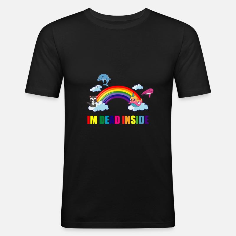 Im dead inside - Männer Slim Fit T-Shirt - Schwarz
