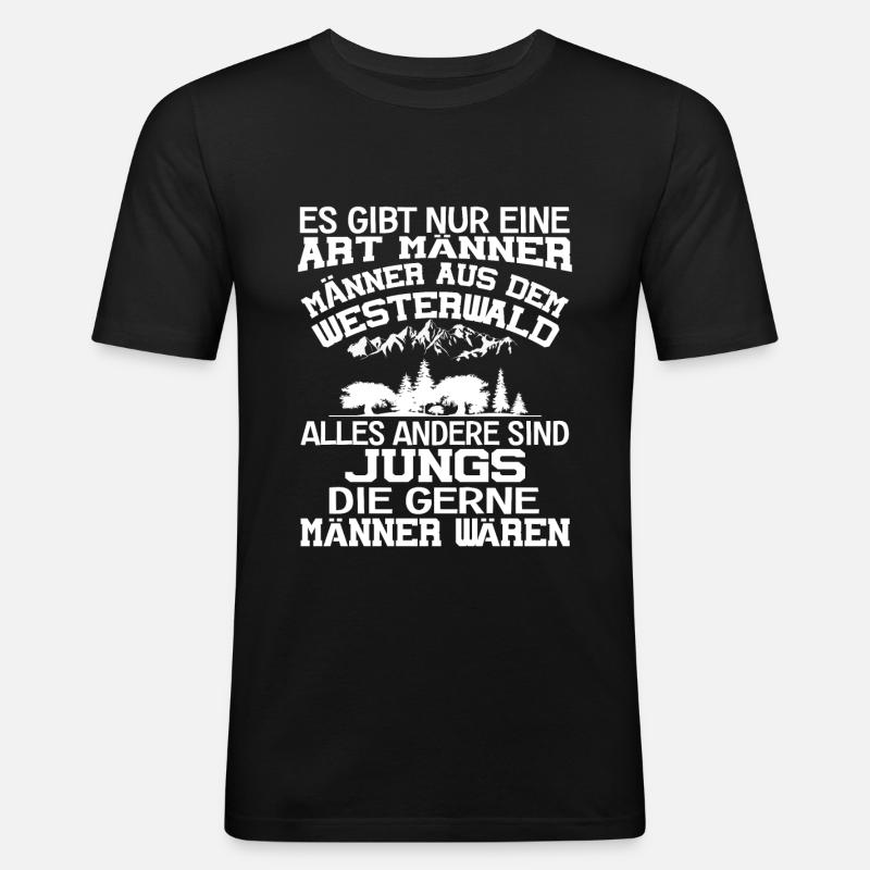 Westerwald - Männer Slim Fit T-Shirt - Schwarz
