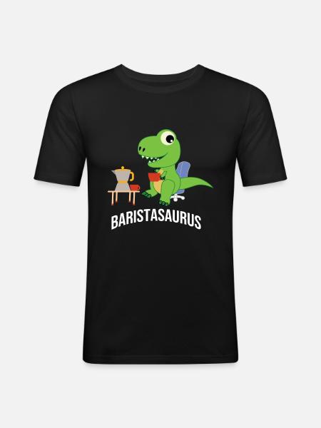 Barista Saying Coffee Coffeeshop Papa - Men's Slim Fit T-Shirt - black