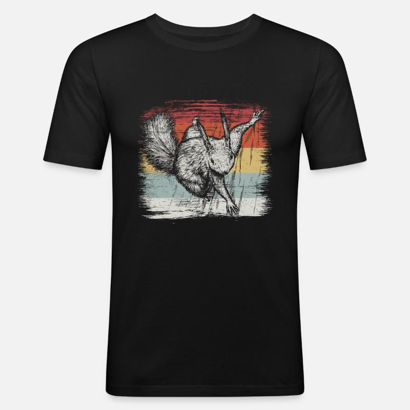 Eichhörnchen - Männer Slim Fit T-Shirt - Schwarz
