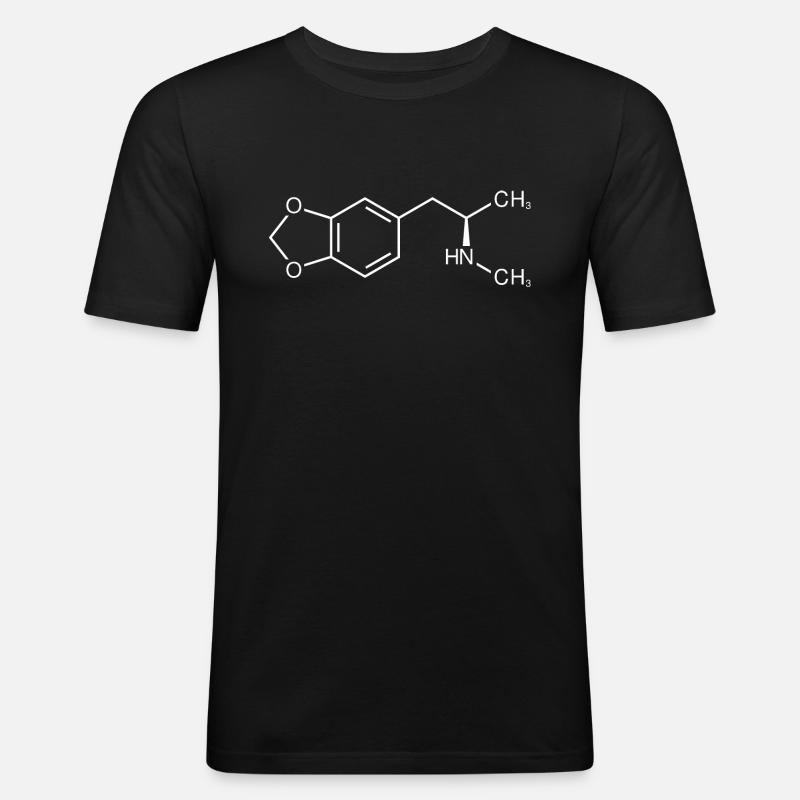 MDMA Ecstasy Molekuel Strukturformel - Männer Slim Fit T-Shirt - Schwarz