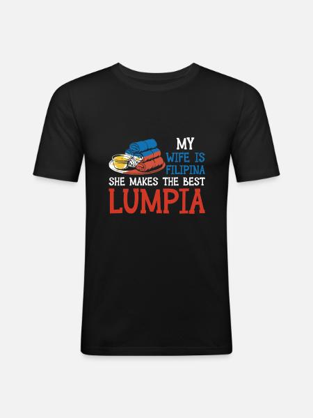 Spring Rolls Wife Lumpia - Men's Slim Fit T-Shirt - black