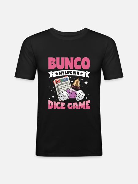 Bunco Life Dice Games - Men's Slim Fit T-Shirt - black