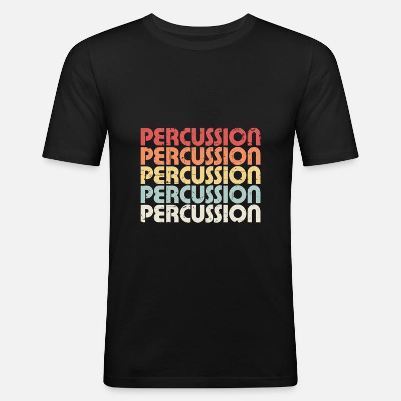 PERCUSSION - Männer Slim Fit T-Shirt - Schwarz