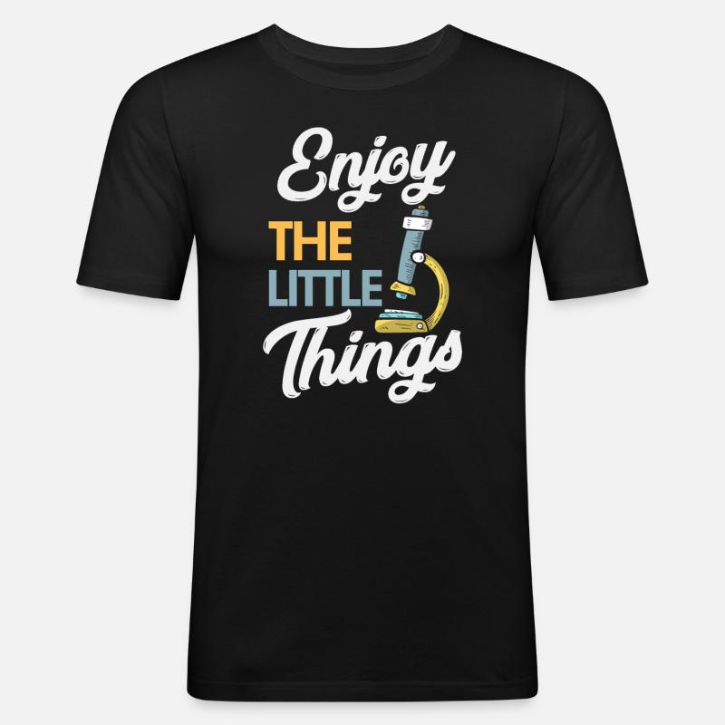 Science Research Microscope - Men's Slim Fit T-Shirt - black