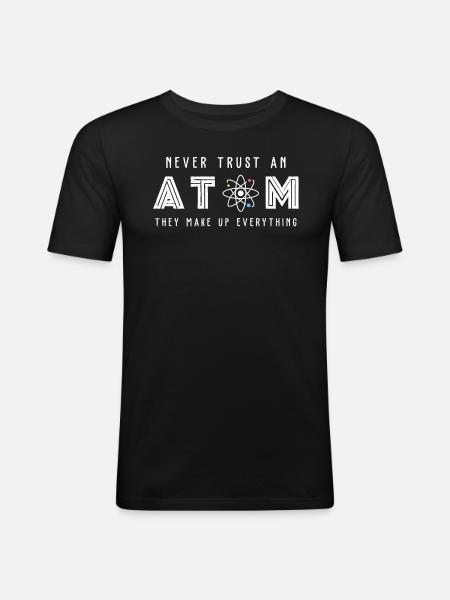 Wissenschaft Atom Science - Men's Slim Fit T-Shirt - black