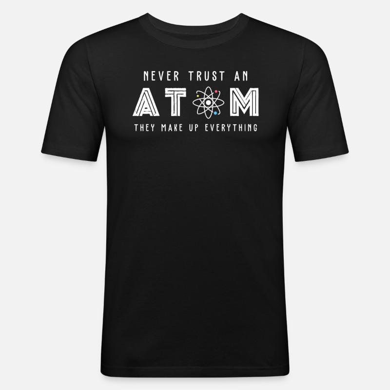 Wissenschaft Atom Science - Men's Slim Fit T-Shirt - black