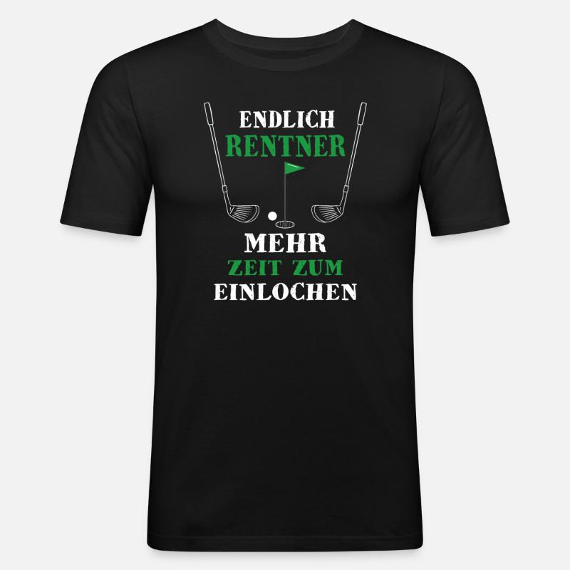 Rentner Golf Golfschläger - Männer Slim Fit T-Shirt - Schwarz