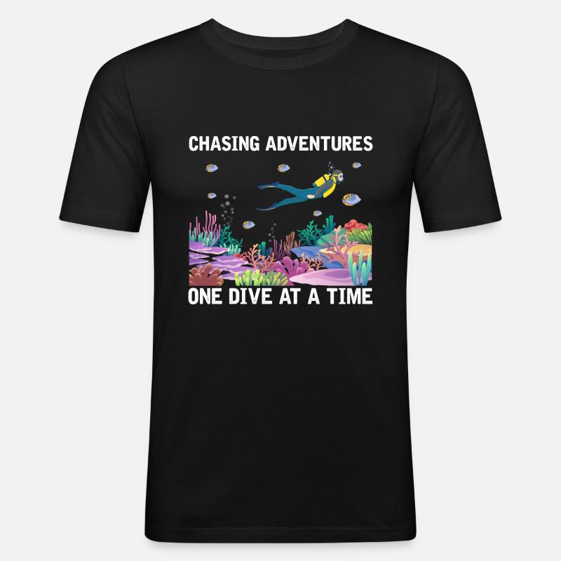 Plongée Aventure Plongeurs Mer Océan - T-shirt près du corps Homme - noir