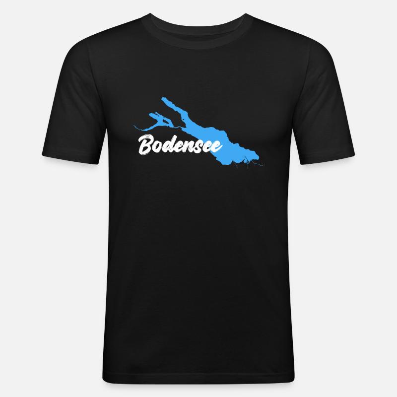 Bodensee weiß - Männer Slim Fit T-Shirt - Schwarz