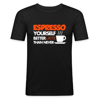 Coffee - T-shirt près du corps Homme - noir - Devant - Nik (191cm)