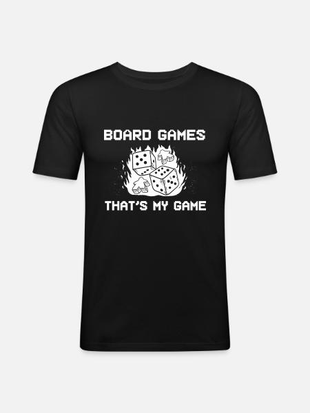 Brettspielsüchtig Board Gamer - Männer Slim Fit T-Shirt - Schwarz