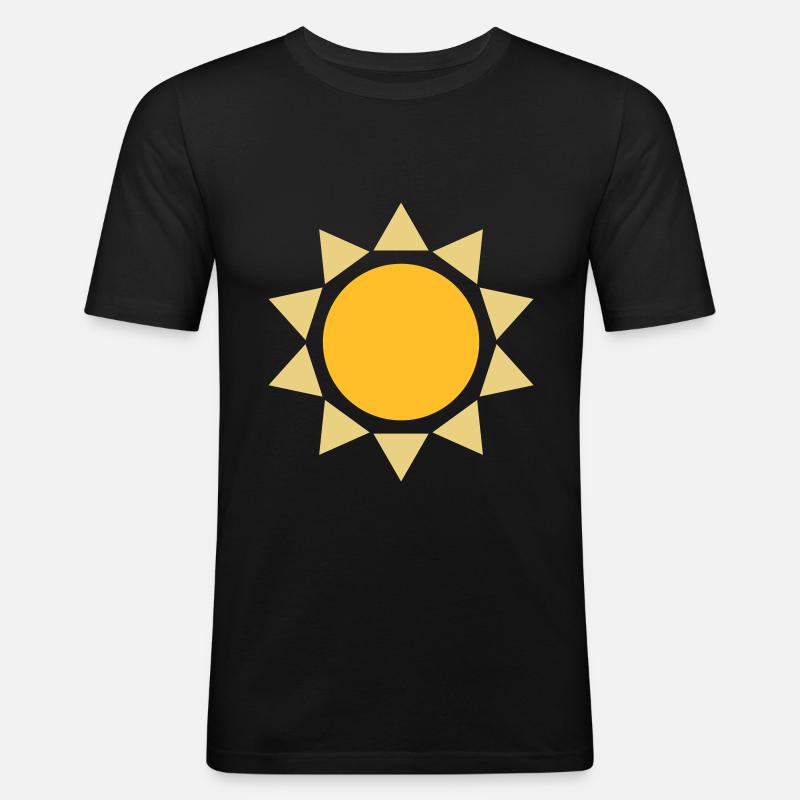 Soleil Forme Design - T-shirt près du corps Homme - noir