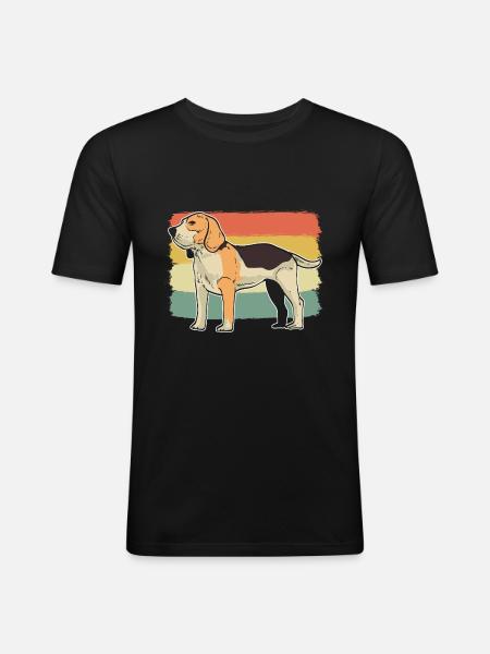 Netter Beagle Hundehalter - Männer Slim Fit T-Shirt - Schwarz