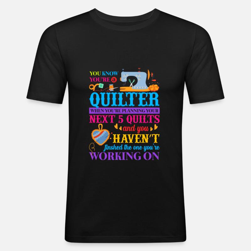 Quilter Sewing Machine - Männer Slim Fit T-Shirt - Schwarz