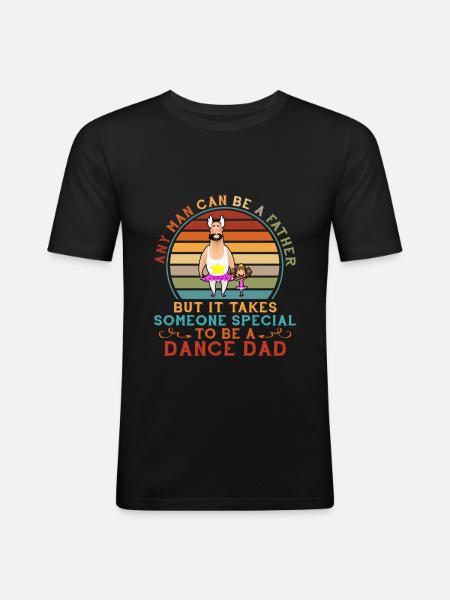 Funny Dance Far Vintage Ballet far og pige - Herre Slim Fit T-Shirt - sort