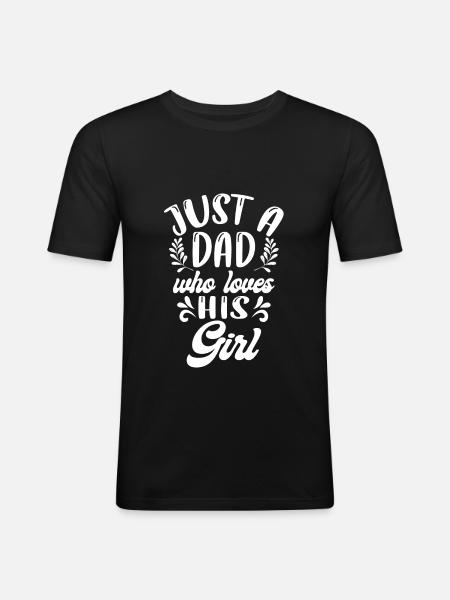 Bare en far, der elsker sine piger Matchende - Herre Slim Fit T-Shirt - sort