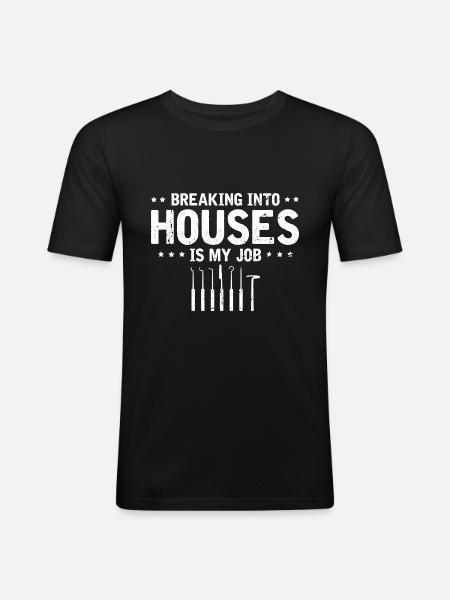 Burglar Locksmith Locking Technician Design - Men's Slim Fit T-Shirt - black