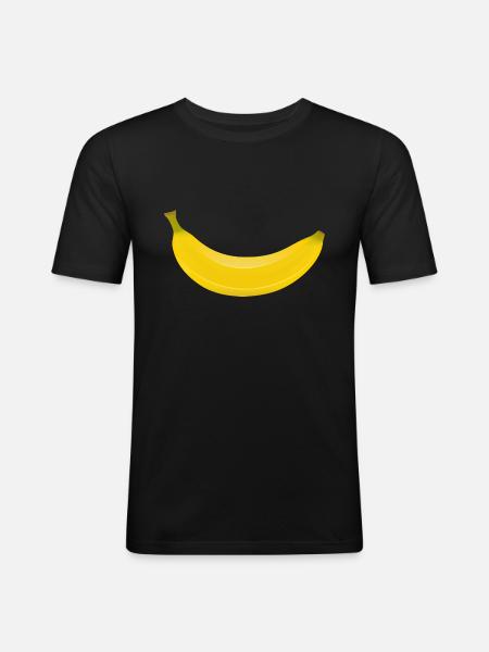 Banane Frucht Essen Geschenkidee - Männer Slim Fit T-Shirt - Schwarz