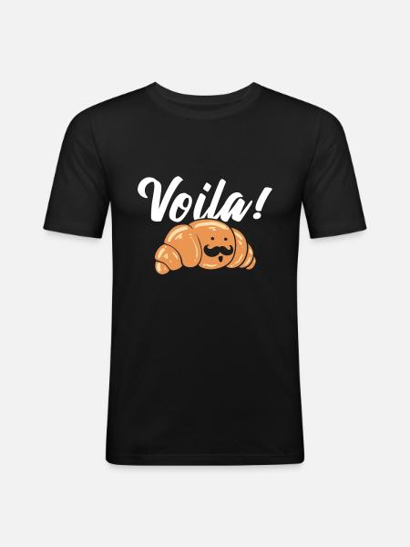 Croissant lover, bread maker - Men's Slim Fit T-Shirt - black