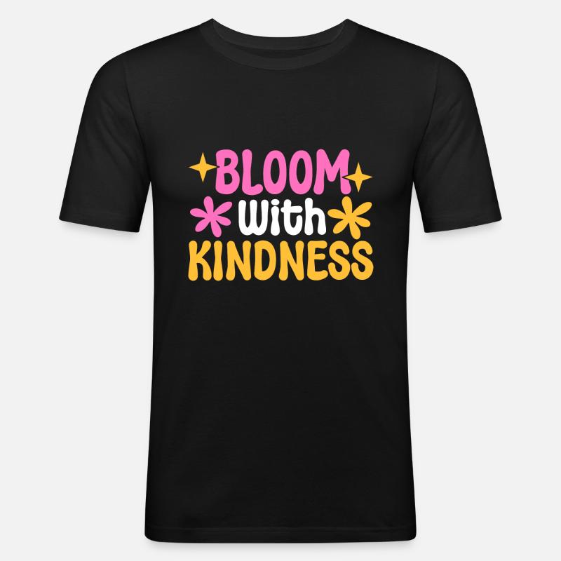 Bloom With Kindness Prediger - Männer Slim Fit T-Shirt - Schwarz