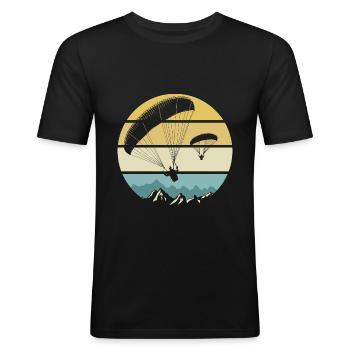parapente cadeau homme femme sport parapentiste - T-shirt près du corps Homme - noir - Devant - Nik (191cm)