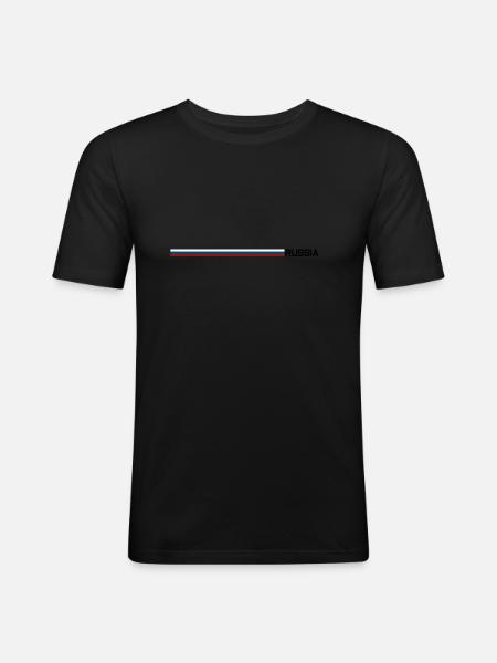 Russia - Männer Slim Fit T-Shirt - Schwarz