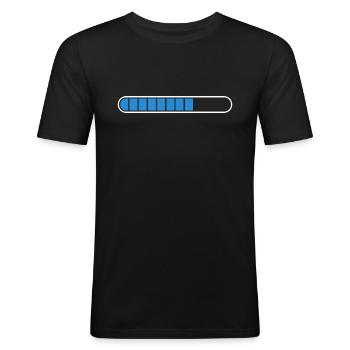 Barre de chargement PC Icône Icône - T-shirt près du corps Homme - noir - Devant - Nik (191cm)