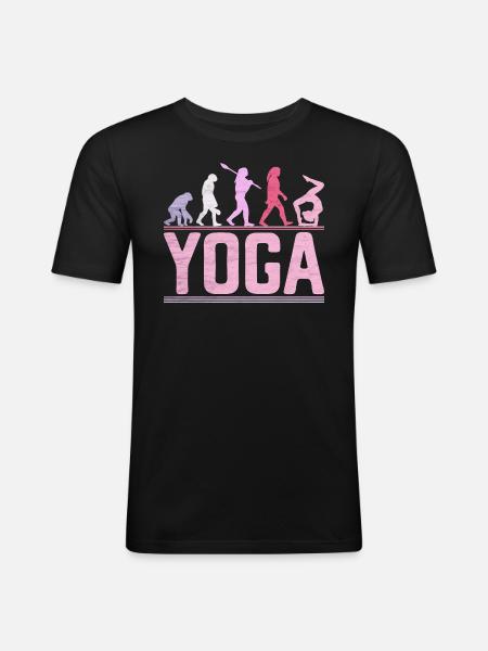 Evolution Yoga Frau Nice Fitness - Männer Slim Fit T-Shirt - Schwarz