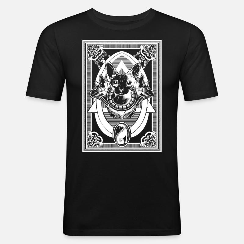 Sphynx - Männer Slim Fit T-Shirt - Schwarz