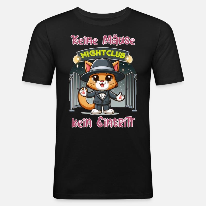 Keine Mäuse (Geld) - kein Eintritt - Männer Slim Fit T-Shirt - Schwarz