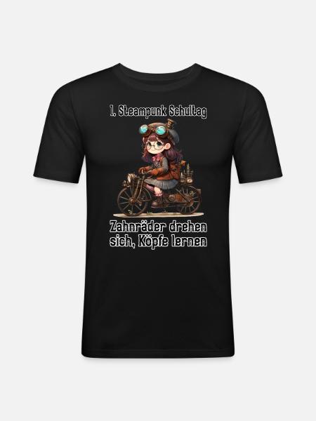 First Steampunk School Day - Men's Slim Fit T-Shirt - black