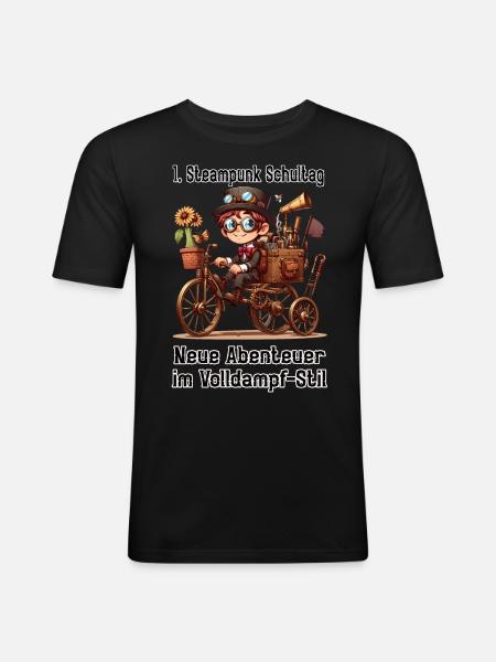 First Steampunk School Day - Men's Slim Fit T-Shirt - black