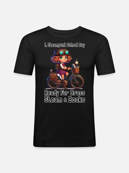 First Steampunk School Day - Men's Slim Fit T-Shirt - black