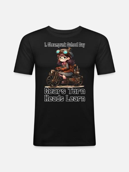 First Steampunk School Day - Men's Slim Fit T-Shirt - black