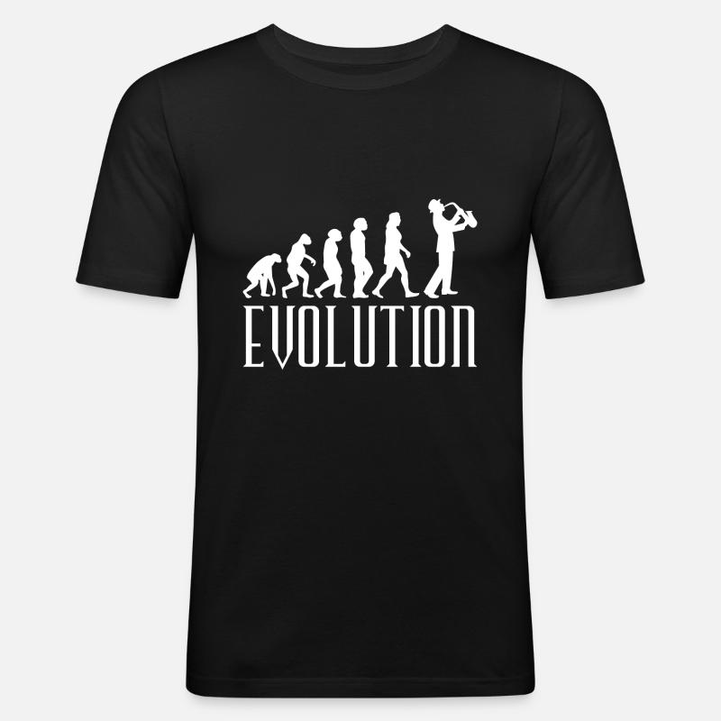 Evolution Saxophone - T-shirt près du corps Homme - noir