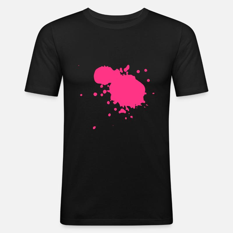 Farbklecks - Männer Slim Fit T-Shirt - Schwarz