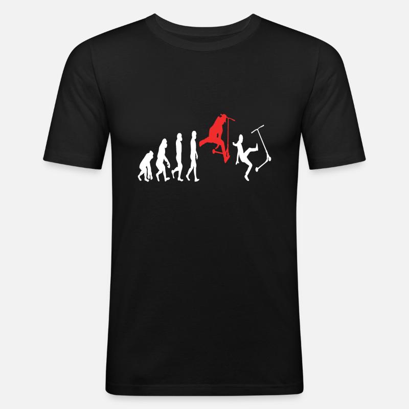 Evolution du scooter acrobatique - T-shirt près du corps Homme - noir