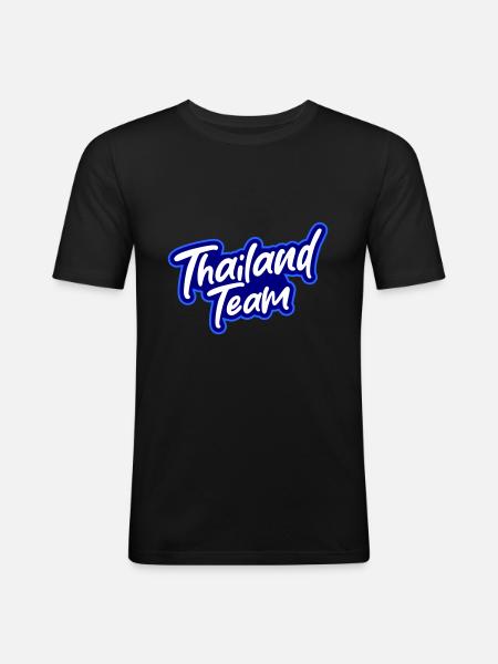 Thailand Team - Männer Slim Fit T-Shirt - Schwarz