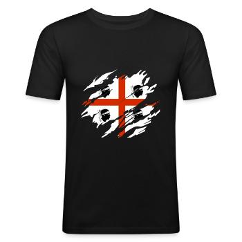 Sardinien Flagge - Männer Slim Fit T-Shirt - Schwarz - Vorne - Nik (191cm)