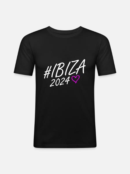 Ibiza 2024 Heart Trip - Men's Slim Fit T-Shirt - black