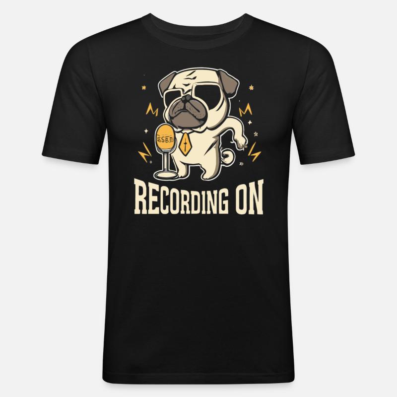 Podcast - Männer Slim Fit T-Shirt - Schwarz