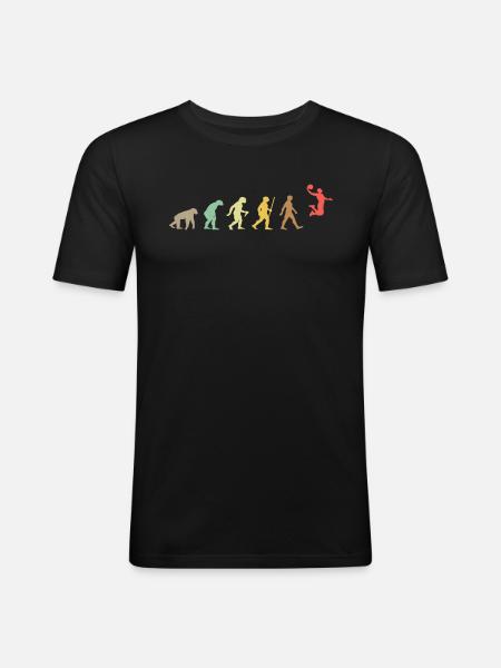 Basketball Retro Basketball Player Evolution - T-shirt près du corps Homme - noir