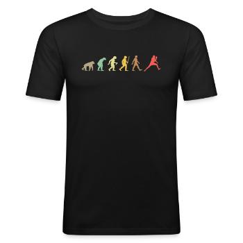 Vintage Tischtennis Retro Tischtennis Evolution - Männer Slim Fit T-Shirt - Schwarz - Vorne - Nik (191cm)
