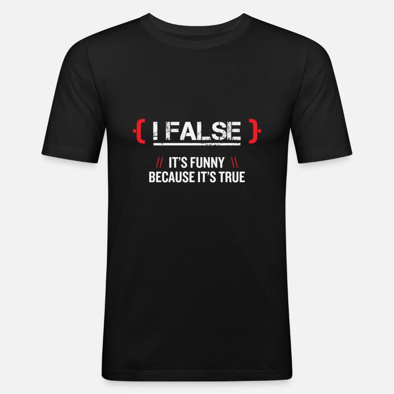 False Programmmierer - Männer Slim Fit T-Shirt - Schwarz